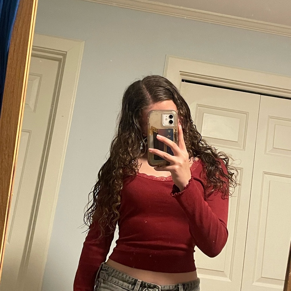 Dark red long sleeve shirt